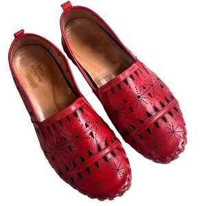 Spring Step Leather Flats Red Size 12